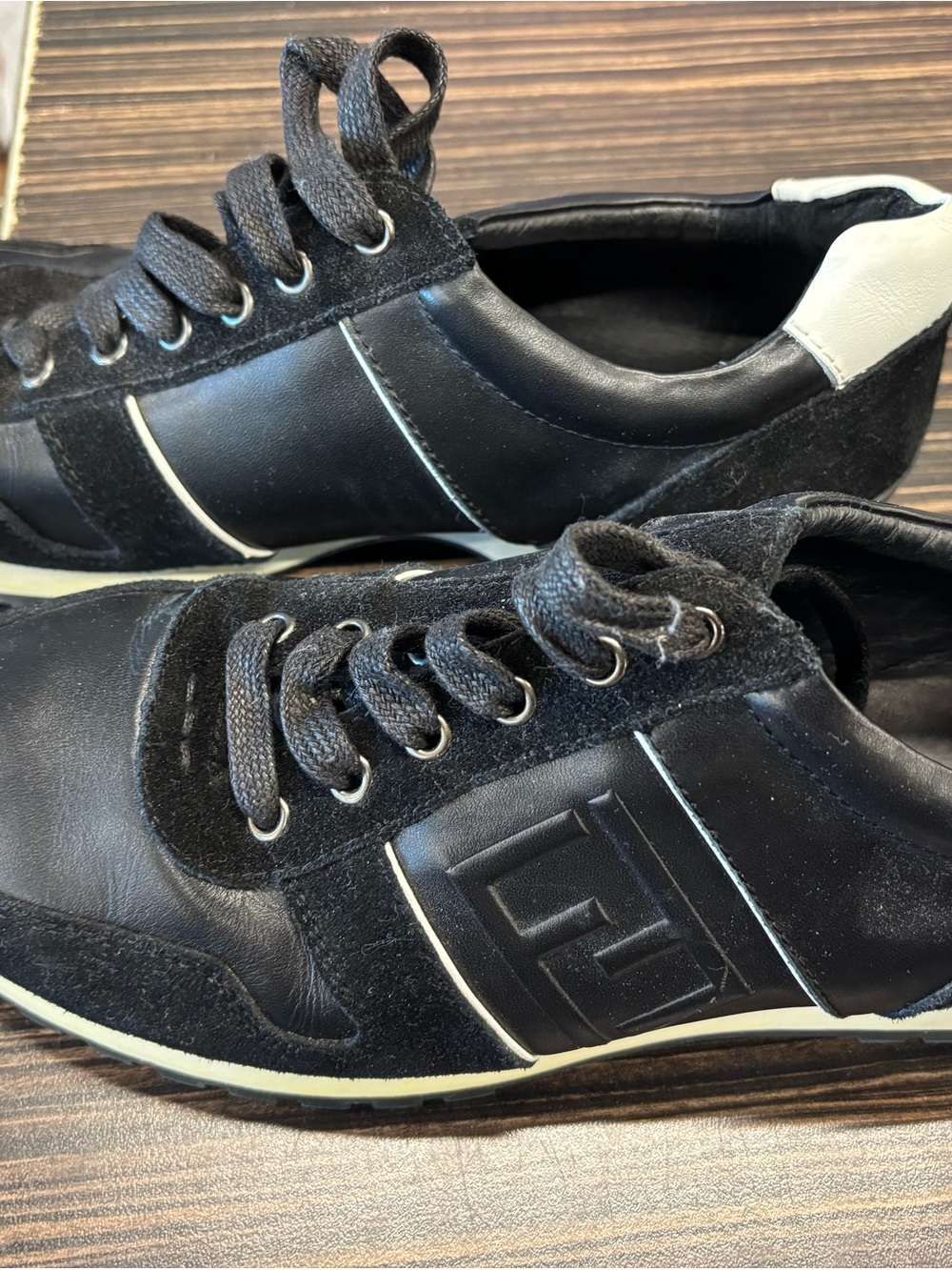 Fendi Black and White Low-Top Men’s Sneakers